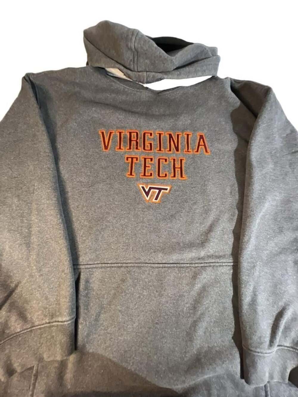 Foot Locker Virginia Tech Hokies Grey Embroidered Pullover Hoodie XXL